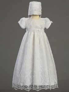 Sofia Embroidered Tulle Daylength Baptism Dress with Beadwork  [LCC0013]