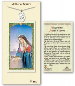 Sorrowful Mother Medal in Pewter with Prayer Card [BLPCP001]