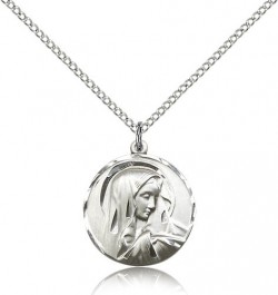 Women's Round Sorrowful Mother Pendant [BM0622]