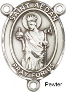 St. Aedan of Ferns Rosary Centerpiece Sterling Silver or Pewter [BLCR0391]