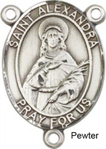 St. Alexandra Rosary Centerpiece Sterling Silver or Pewter [BLCR0317]