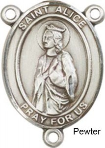 St. Alice Rosary Centerpiece Sterling Silver or Pewter [BLCR0347]