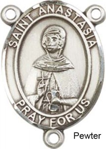 St. Anastasia Rosary Centerpiece Sterling Silver or Pewter [BLCR0315]