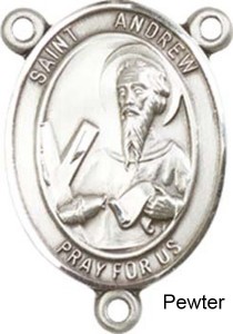 St. Andrew Rosary Centerpiece Sterling Silver or Pewter [BLCR0171]