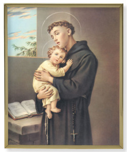 St. Anthony Gold Frame 8x10 Plaque [HFA4921]