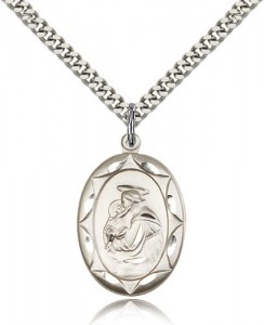 Men's Oval Scalloped Edge St. Anthony Medal [BM0640]