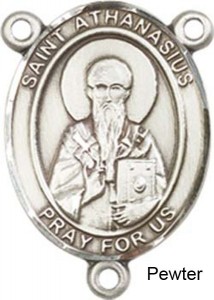 St. Athanasius Rosary Centerpiece Sterling Silver or Pewter [BLCR0394]