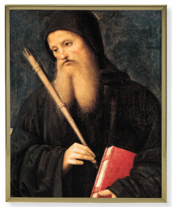 St. Benedict Gold Frame 8x10 Plaque [HFA4899]