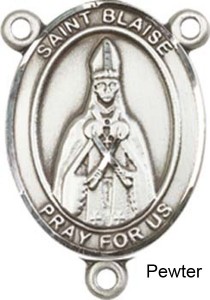 St. Blaise Rosary Centerpiece Sterling Silver or Pewter [BLCR0181]