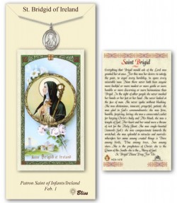St. Brigid of Ireland Medal in Pewter with Prayer Card [BLPCP054]