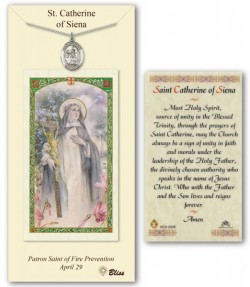 St. Catherine of Siena Medal in Pewter with Prayer Card [BLPCP039]