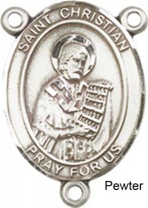 St. Christian Demosthenes Rosary Centerpiece Sterling Silver or Pewter [BLCR0356]