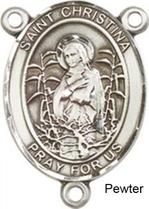 St. Christina the Astonishing Rosary Centerpiece Sterling Silver or Pewter [BLCR0418]