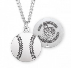 St. Christopher Baseball Medal Sterling Silver [HMM1064]