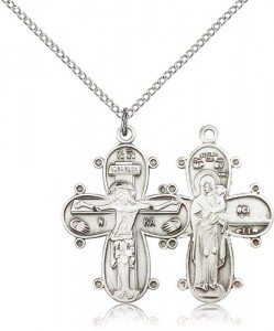 Christine Cross Pendant, Christ and Madonna with Child [CM2169]