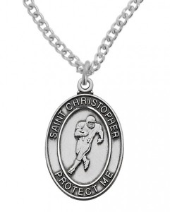 St. Christopher Football Medal Pewter [MVM1119]