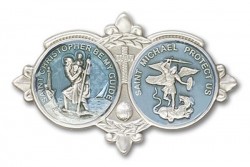 St Christopher &amp; St Michael Visor Clip [AUBVC014]