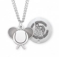 St. Christopher Tennis Medal Sterling Silver [HMM1076]