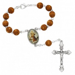 St. Christopher Wood-Carved Auto Rosary [AU0060]