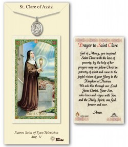 St. Clare of Assisi Medal in Pewter with Prayer Card [BLPCP041]