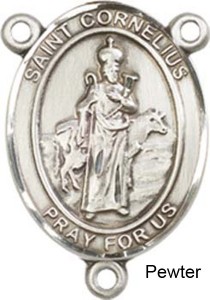 St. Cornelius Rosary Centerpiece Sterling Silver or Pewter [BLCR0423]