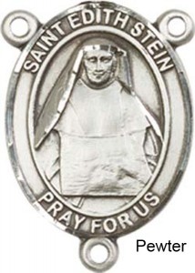 St. Edith Stein Rosary Centerpiece Sterling Silver or Pewter [BLCR0269]