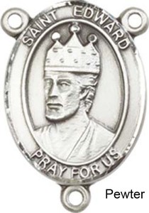 St. Edward the Confessor Rosary Centerpiece Sterling Silver or Pewter [BLCR0196]