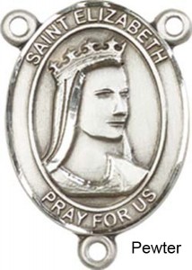 St. Elizabeth of Hungary Rosary Centerpiece Sterling Silver or Pewter [BLCR0203]