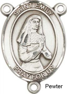 St. Emily De Vialar Rosary Centerpiece Sterling Silver or Pewter [BLCR0217]