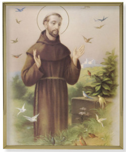 St. Francis Gold Trim Plaque - 2 Sizes [HFA0171]
