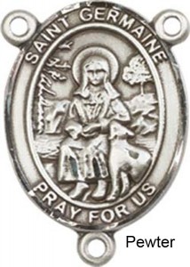 St. Germaine Cousin Rosary Centerpiece Sterling Silver or Pewter [BLCR0313]