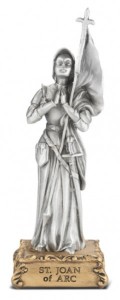 Saint Joan of Arc Pewter Statue 4 Inch [HRST967]