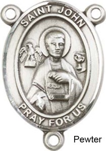 St. John the Apostle Rosary Centerpiece Sterling Silver or Pewter [BLCR0226]