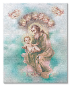 St. Joseph and Child Enthroned 8x10 Stretched Canvas Print [HFA4758]