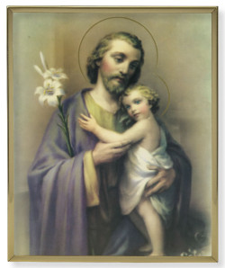 St. Joseph Gold Frame 13.5x16.5 Plaque [HFA4934]