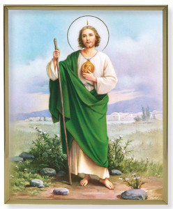 St. Jude Gold Trim Plaque - 2 Sizes [HFA0160]