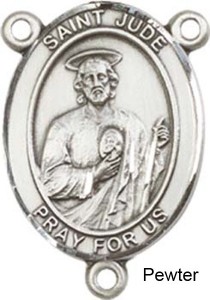 St. Jude Thaddeus Rosary Centerpiece Sterling Silver or Pewter [BLCR0229]