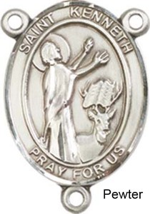 St. Kenneth Rosary Centerpiece Sterling Silver or Pewter [BLCR0430]