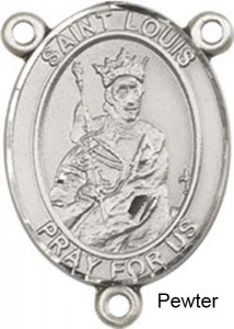 St. Louis Rosary Centerpiece Sterling Silver or Pewter [BLCR0248]