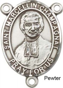 St. Marcellin Champagnat Rosary Centerpiece Sterling Silver or Pewter [BLCR0295]