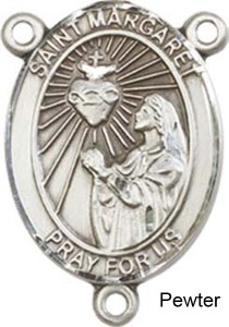 St. Margaret Mary Alacoque Rosary Centerpiece Sterling Silver or Pewter [BLCR0240]