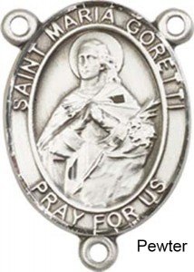 St. Maria Goretti Rosary Centerpiece Sterling Silver or Pewter [BLCR0310]