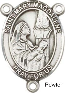 St. Mary Magdalene Rosary Centerpiece Sterling Silver or Pewter [BLCR0239]