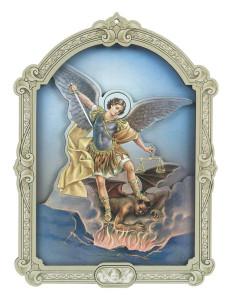St. Michael 6.5x9 Dimensional Wood Plaque [HFA4686]