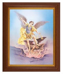 St. Michael 8x10 Textured Artboard Dark Walnut Frame [HFA5519]