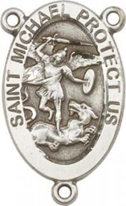 St. Michael Air Force Sterling Silver Rosary Centerpiece [BLCR0141]
