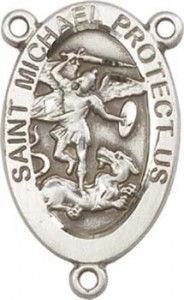 St. Michael Army Sterling Silver Rosary Centerpiece [BLCR0142]