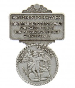 St. Michael Motorist's Prayer Visor Clip, Pewter - 2 1/4“H [AU0115]