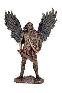 St. Michael Statue without Devil Bronzed Resin - 7.5 inches [GSS968]