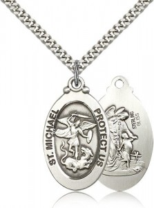 Oval Double-sided St. Michael Guardian Medal [BM0800]